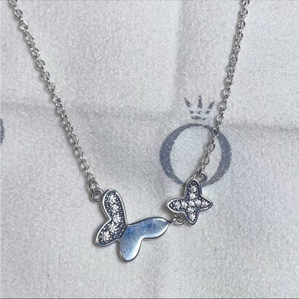 Pandora Silver Heart and Butterfly Necklace - Picture 7 of 10